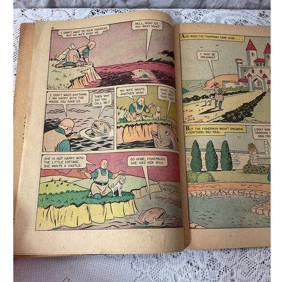 1957 Classics Illustrated Junior The Enchanted Fish No.539 - Picture 7 of 7